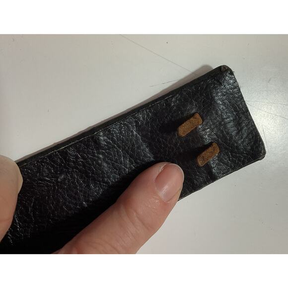 80s Nina Arjani Medium Leatherock Belt Rhinestones & Pearls Leather - Picture 8 of 10